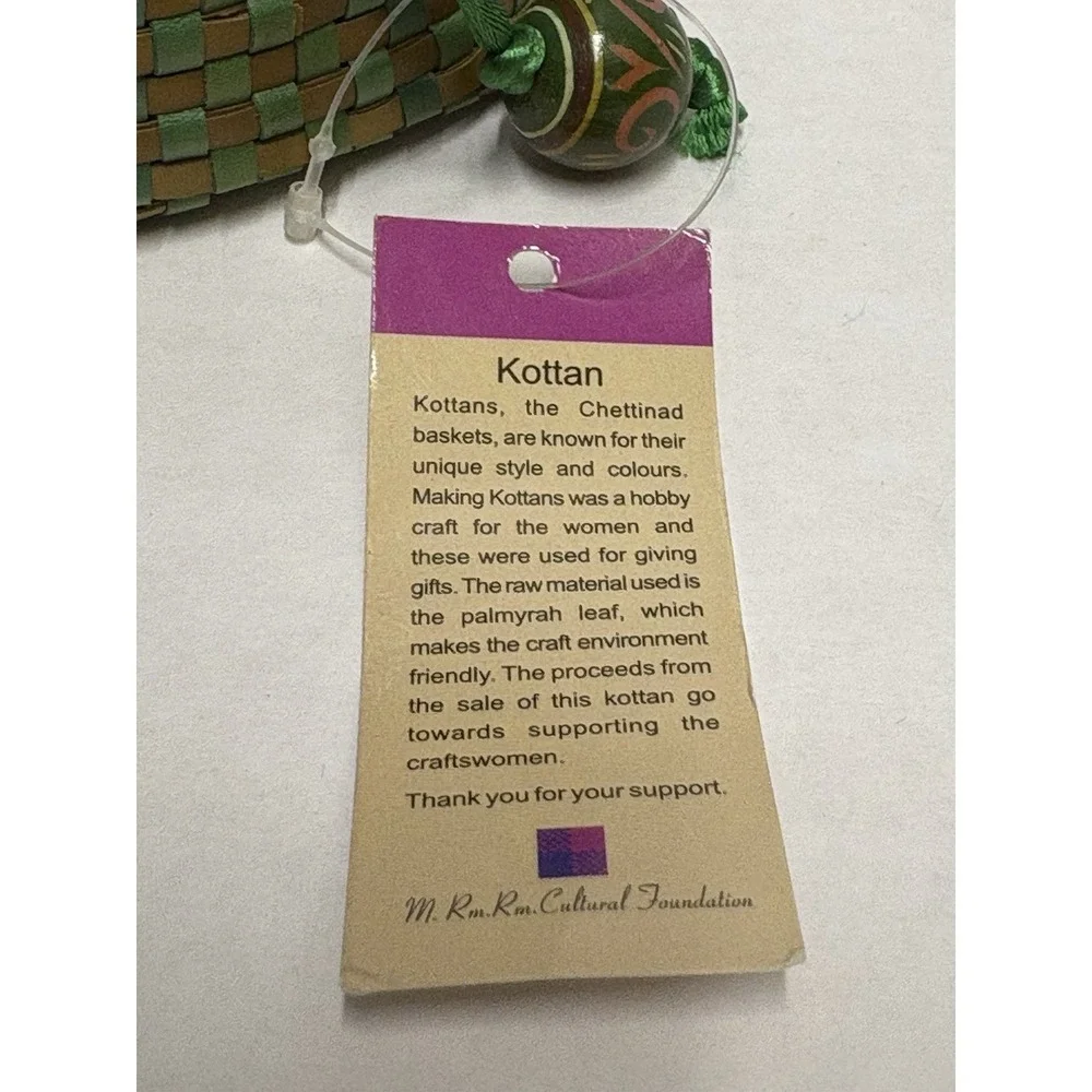 Kottan Basket hand woven Chettinad Palmyra leaf Indian Artesan handmade small